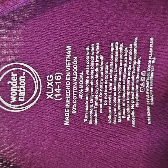 Wonder Nation Purple Flip Sequin Heart Long Sleeve Top Girls Size 14-16 - Picture 6 of 8
